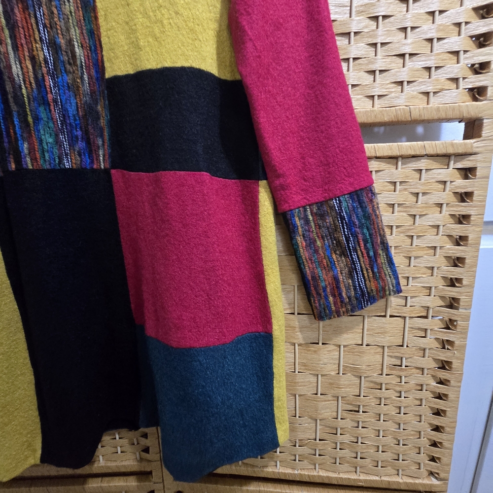 Multi Color Knit Patch Coat - image 3